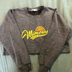 Mimosas All Day Cropped Sweater